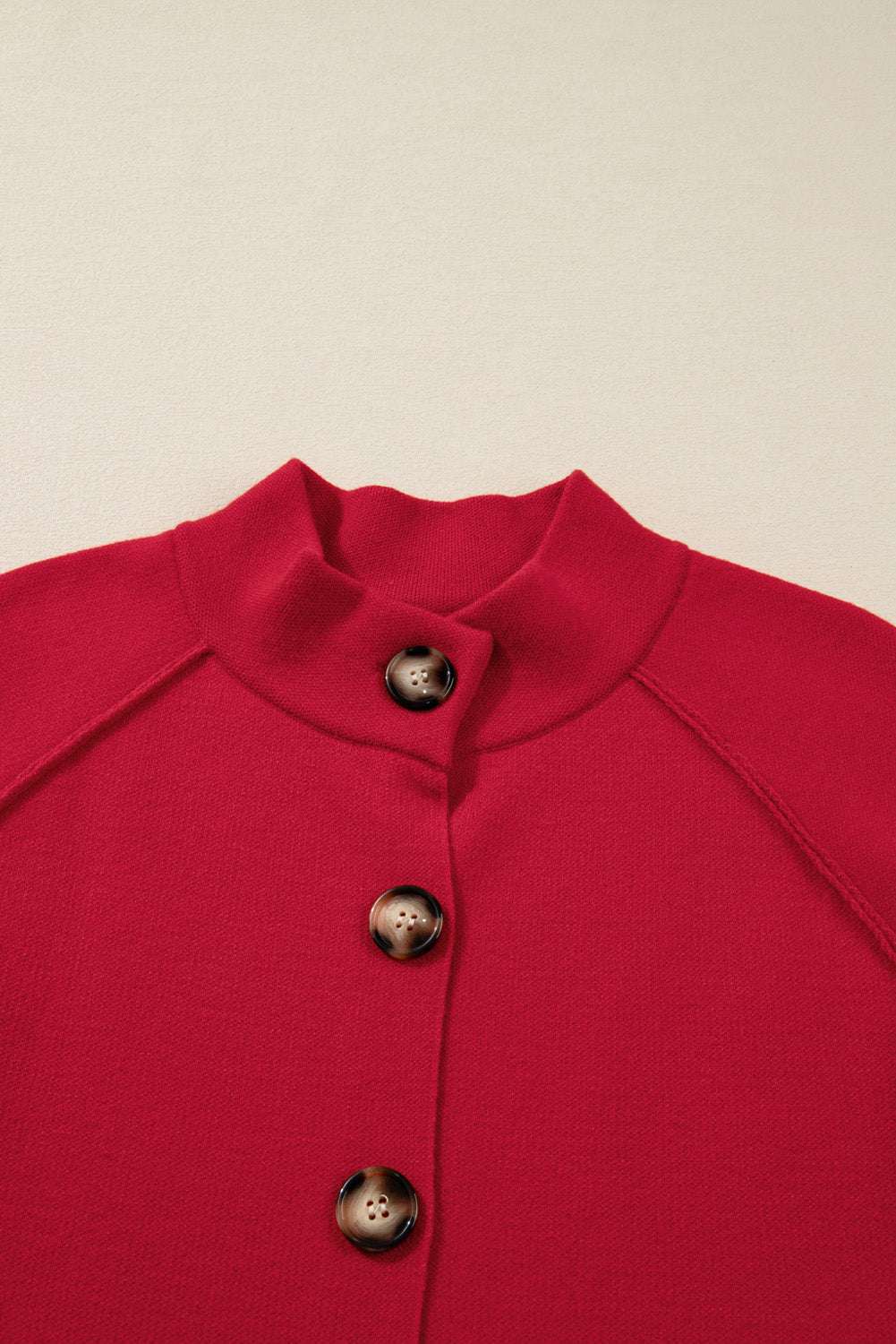 Solid Collared Button Front Cardigan Jacket
