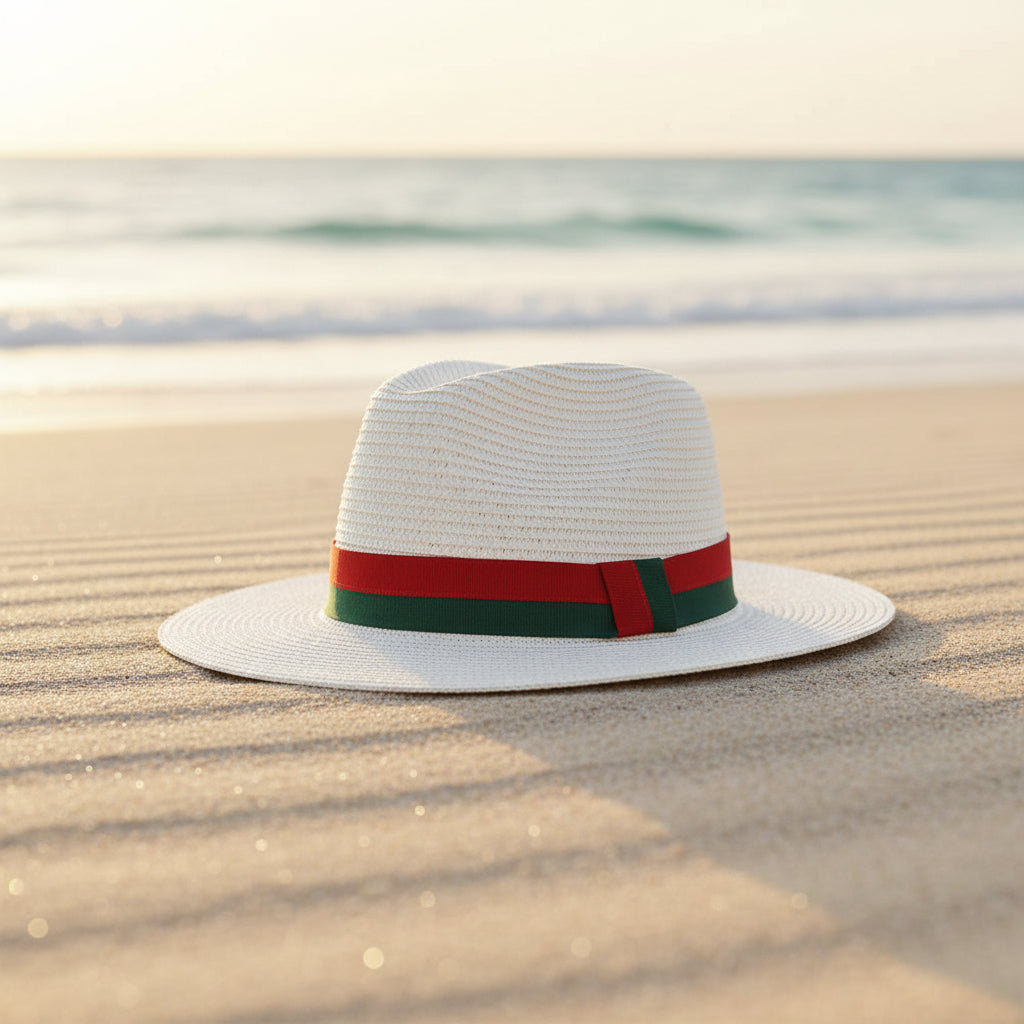 Plain Straw Sun Hat - Unisex Wide Brim Beach & Outdoor Hat