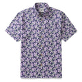 Men's Hawaiian Shirt Button Down Morris Shirt Purple Floral Cotton Aloha Shirt Tribute To William Morris By Amy