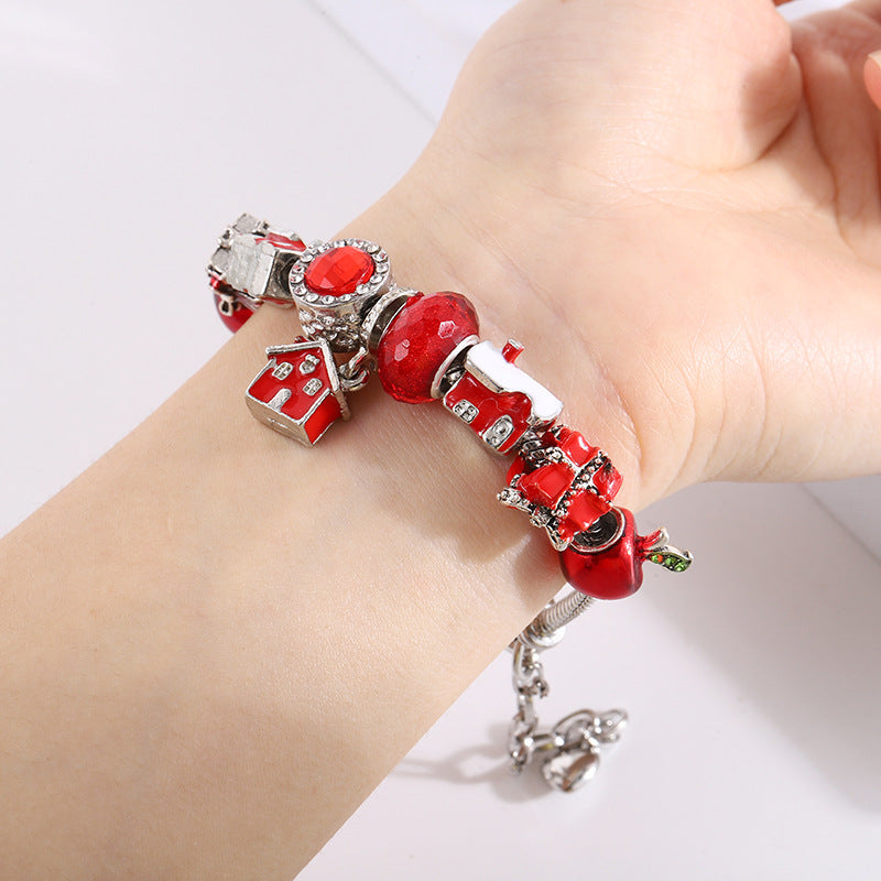 Cross-Border Christmas Gift Crystal Beaded Bracelet Pan's Girls' Jewelry Halloween DIY Kidsren's Snake Bone Bracelet