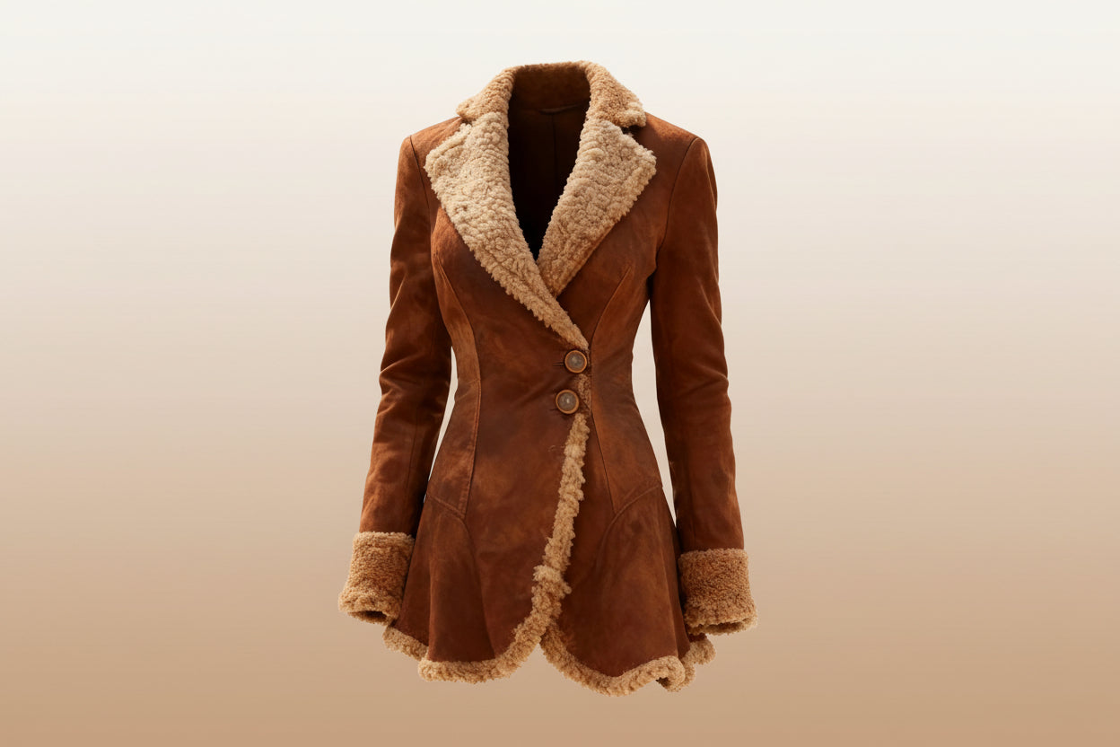 Women's Thick Fleece Fur Lined Winter Coat with Faux Fur Trim - Image 5