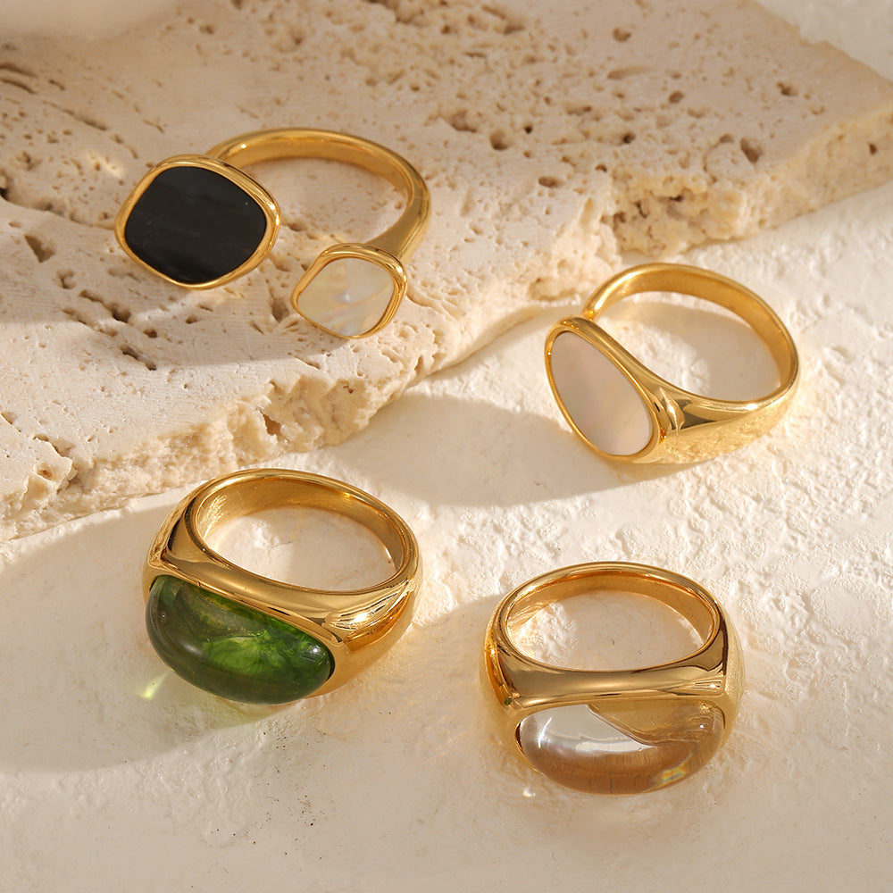 Fashionable And Elegant Cast Stainless Steel Ring For Women