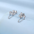 S925 Silver Asymmetric Multicolor Zircon Tassel Drop Earrings