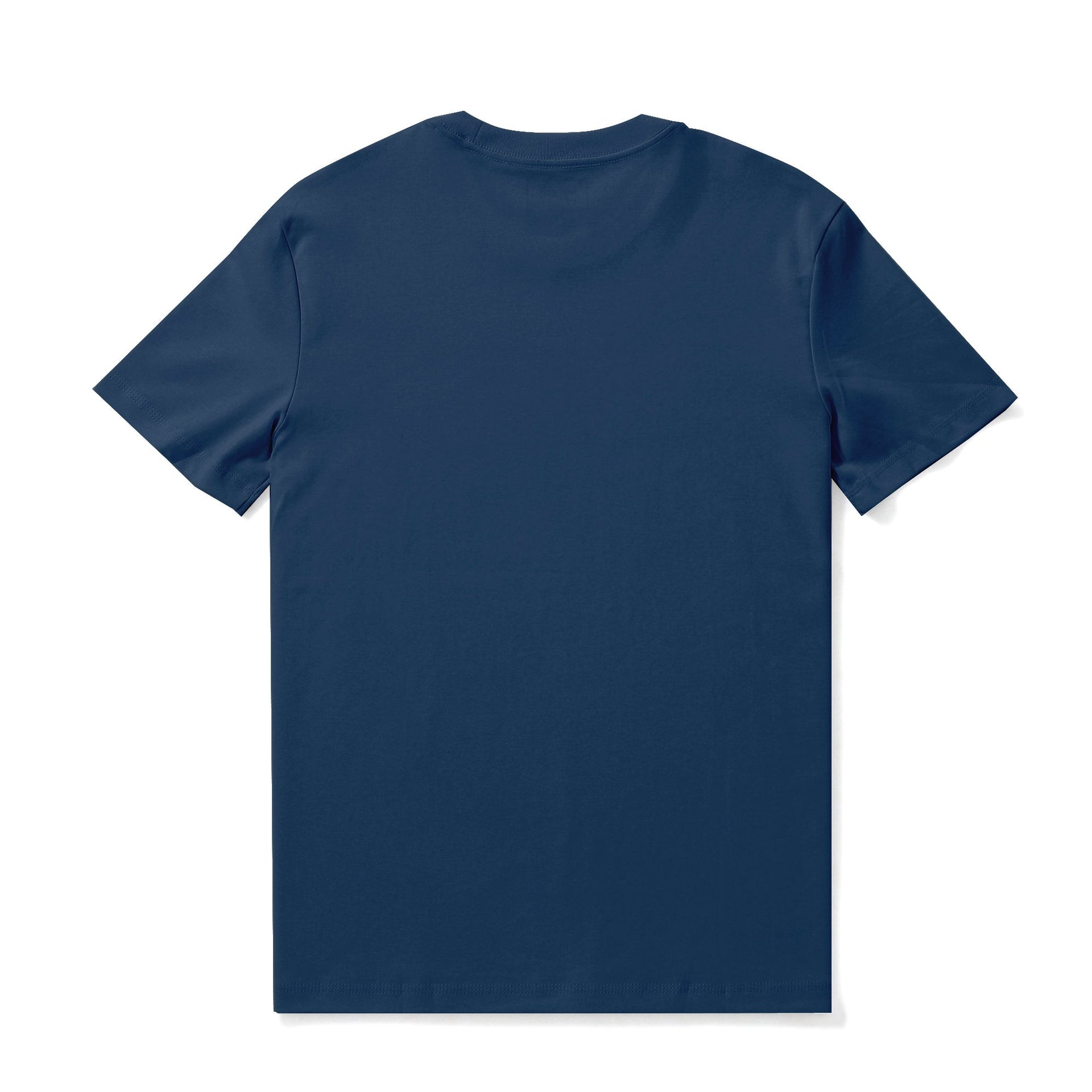 Japanese Dragon Print Crew Neck T-Shirt in Navy Blue Cotton