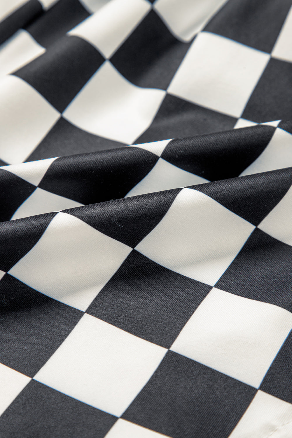 Checker High Waist Casual Shorts