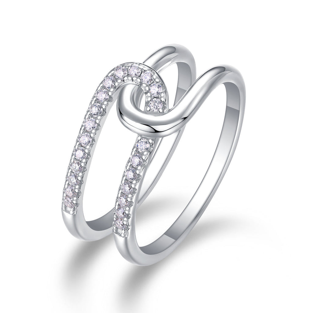 S925 Silver 3.7g Platinum Plated Moissanite Ring, 22pcs D VVS1 Interlocking Band, GRA Certified US 5-9