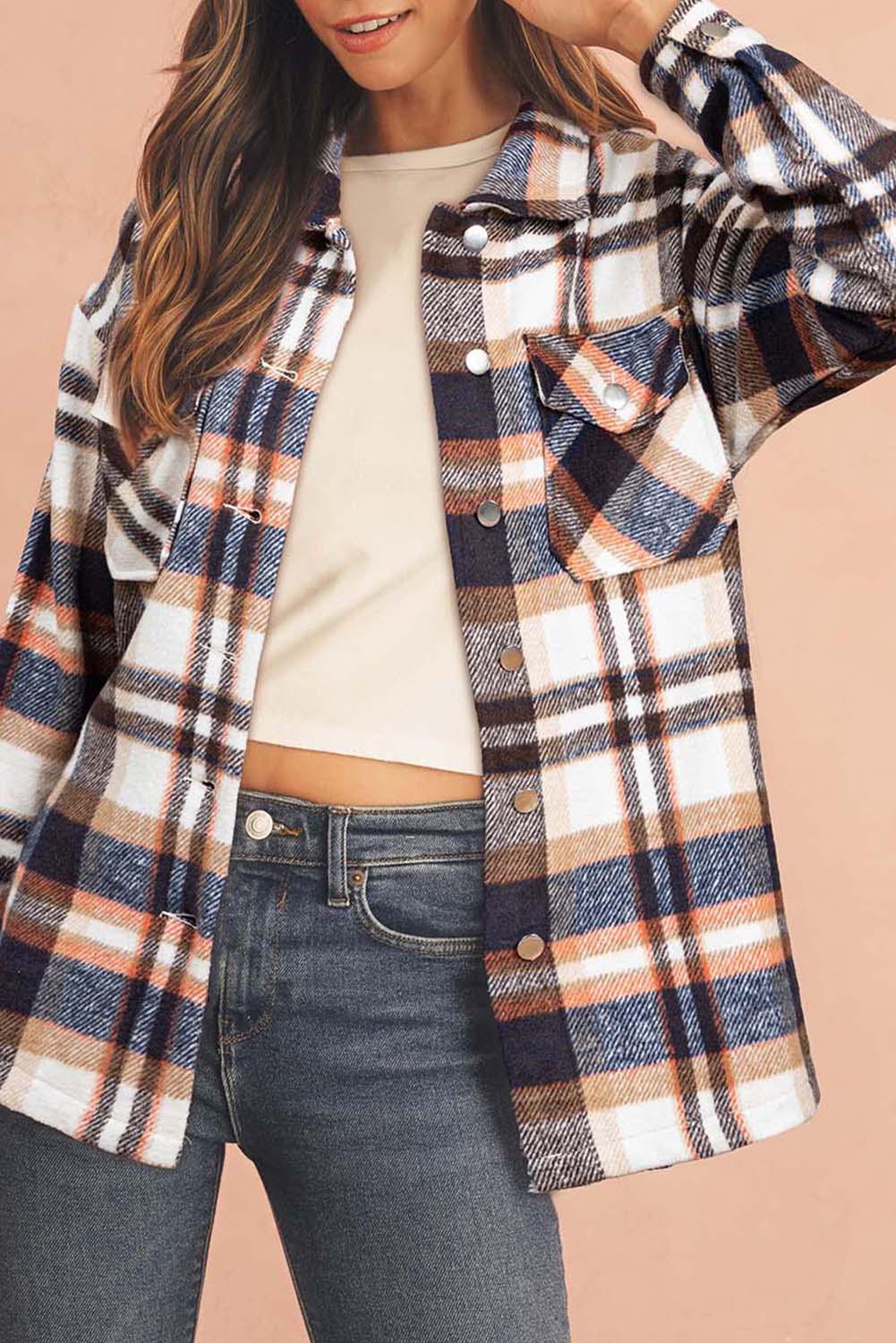 Brown Plaid Flannel Shacket | Button-Up Long Sleeve
