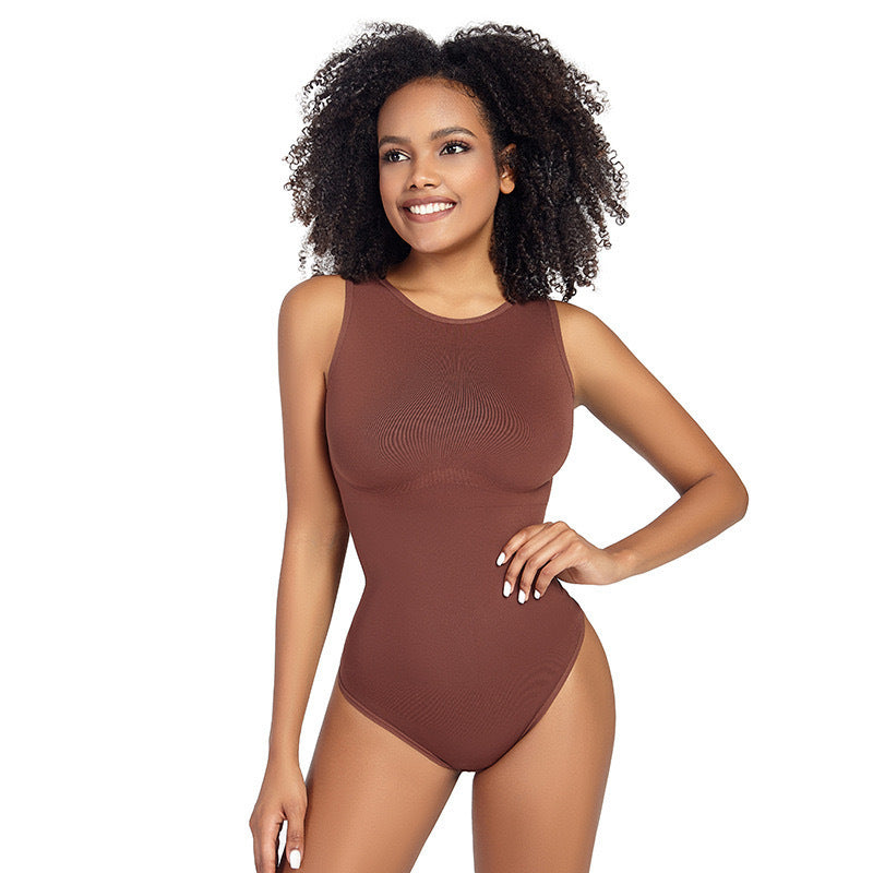 Women's Sleeveless Bodycon Jumpsuit Minimalist Belly Trimming Vest