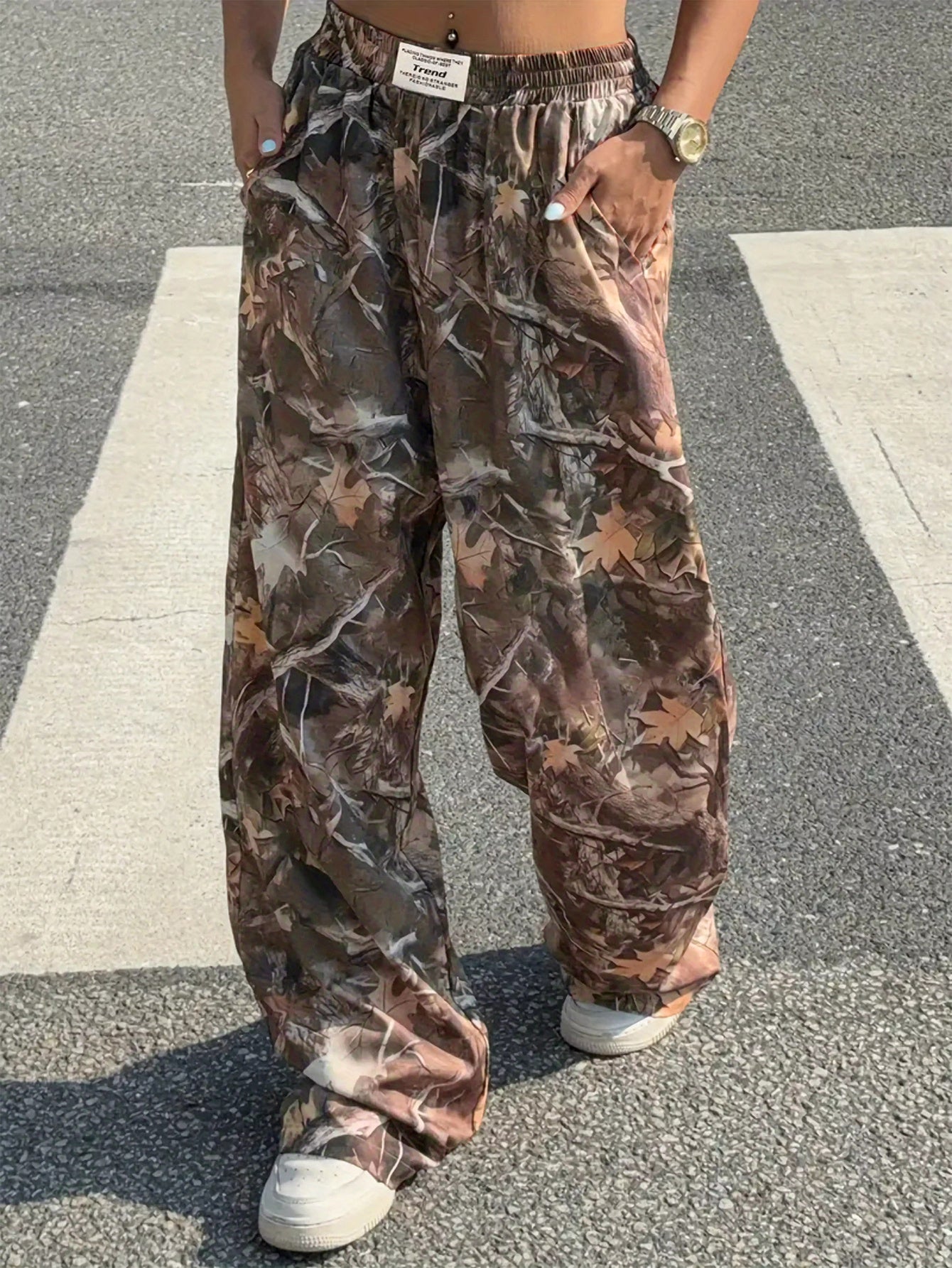 Women's Y2K Camouflage Cargo Pants High Waisted Relaxed Fit - Image 4