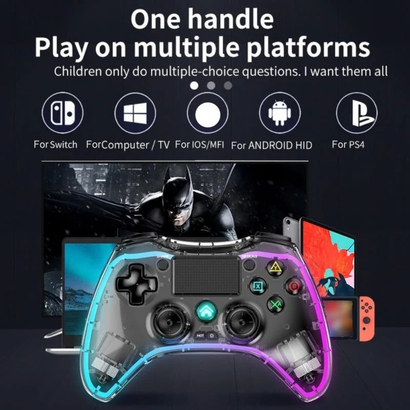 Bluetooth Wireless Transparent PS4 Gamepad Controller