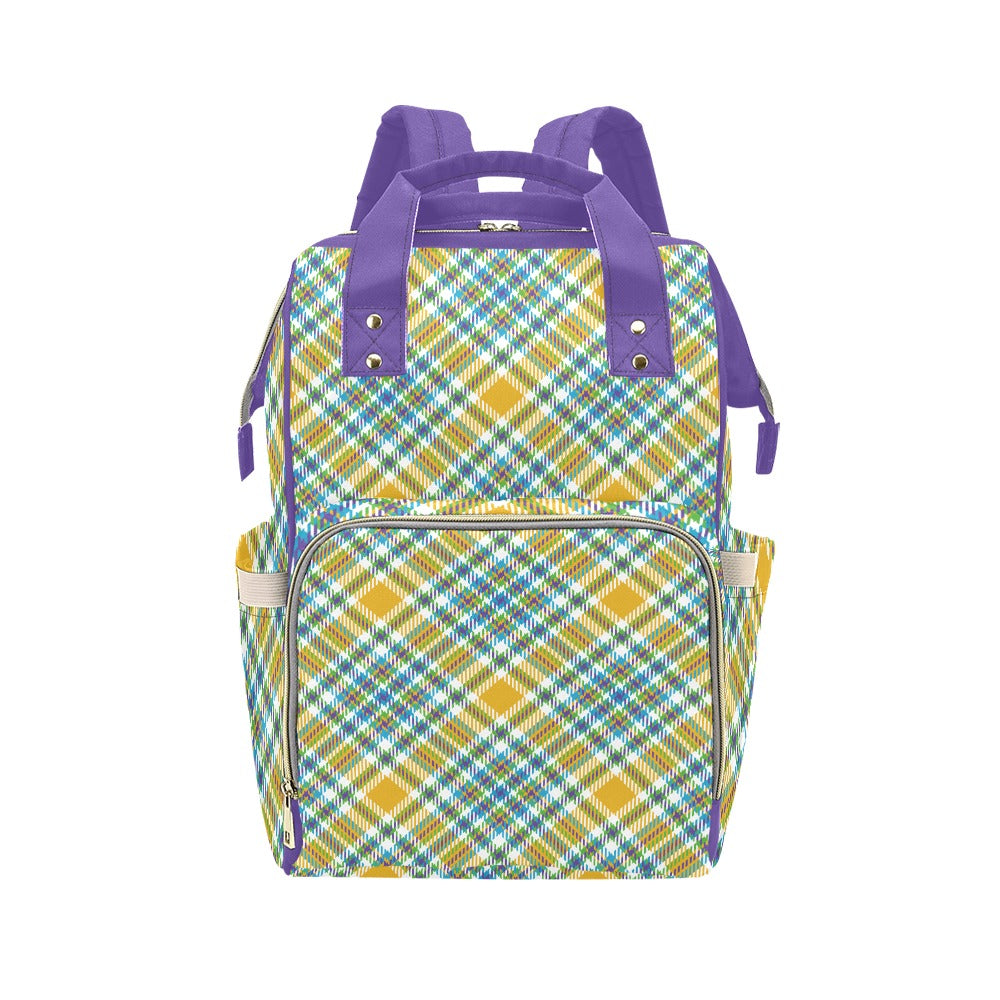 Yellow Plaid Multi-Function Backpack for School Travel and Daily - Image 6