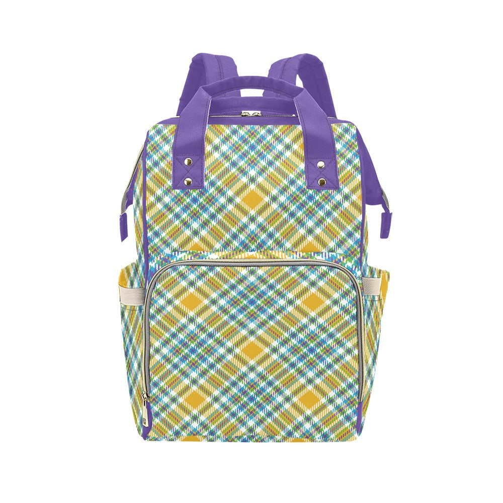 Yellow Plaid Multi-Function Backpack for School Travel and Daily - Image 6