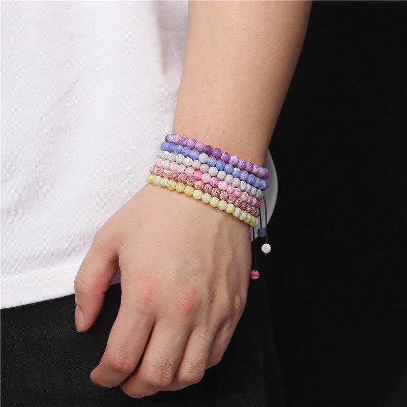 6mm Natural Stone Beads Womens Bracelet Yoga Energy Sports
