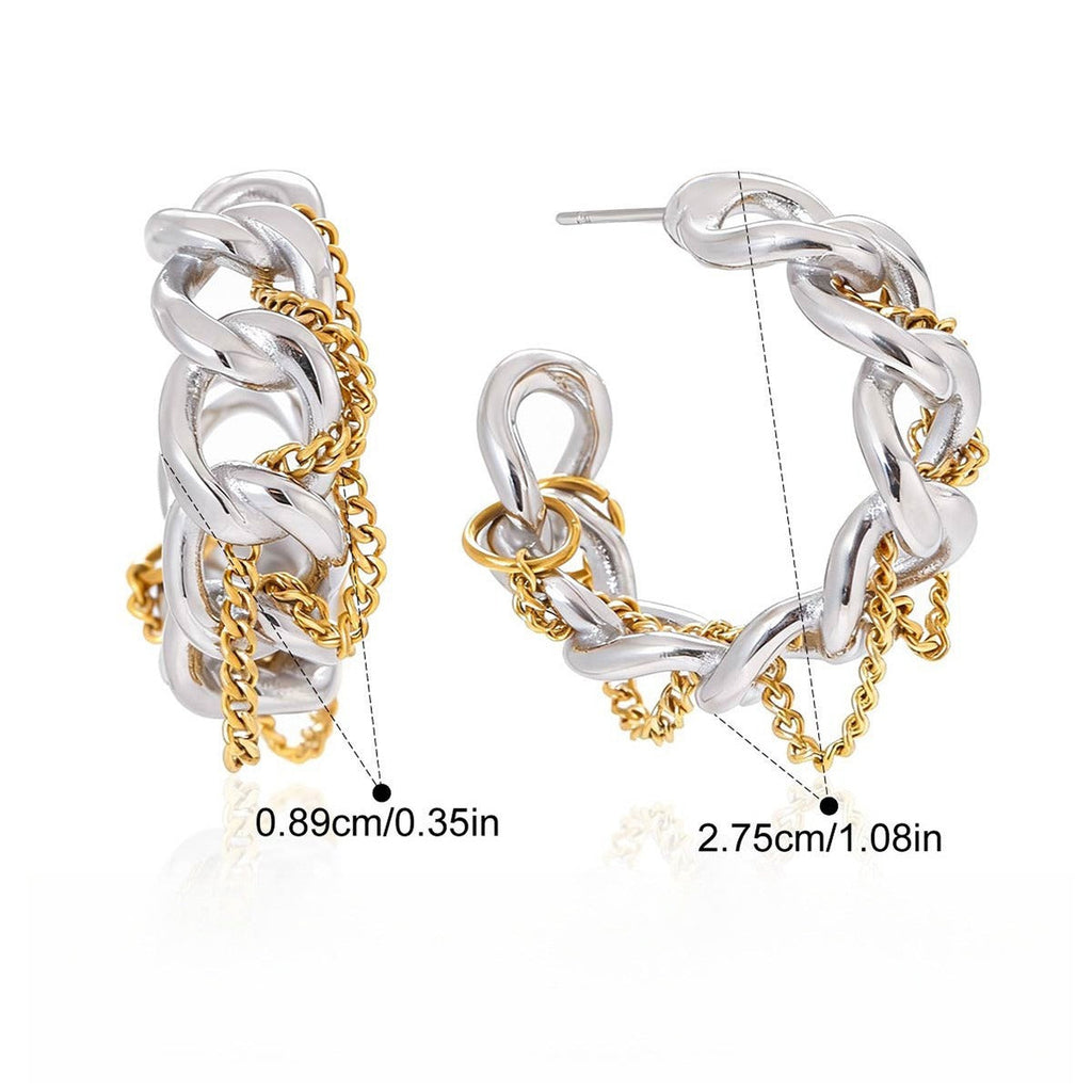 18K Gold Tassel Stud Earrings