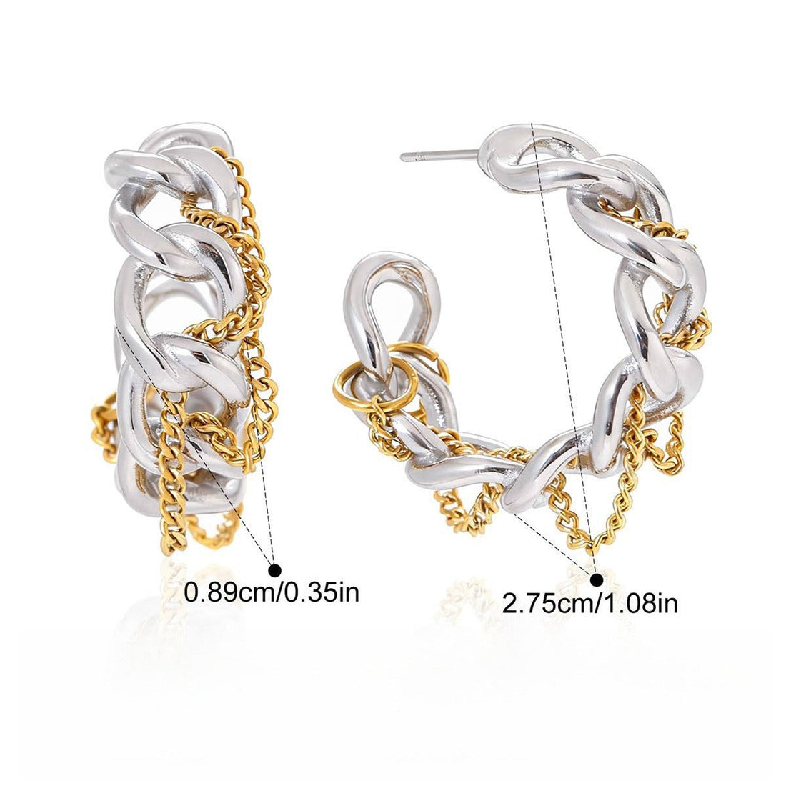 18K Gold Tassel Stud Earrings