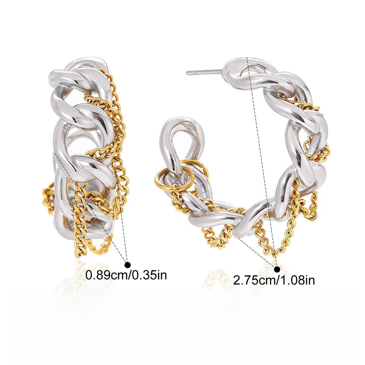 18K Gold Tassel Stud Earrings