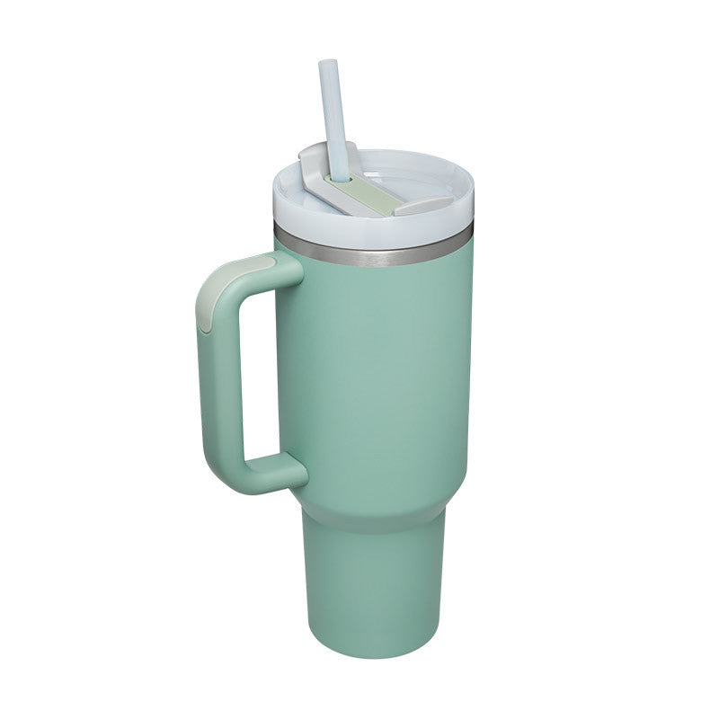 40 oz Stainless Steel Insulated Tumbler with Handle and Straw