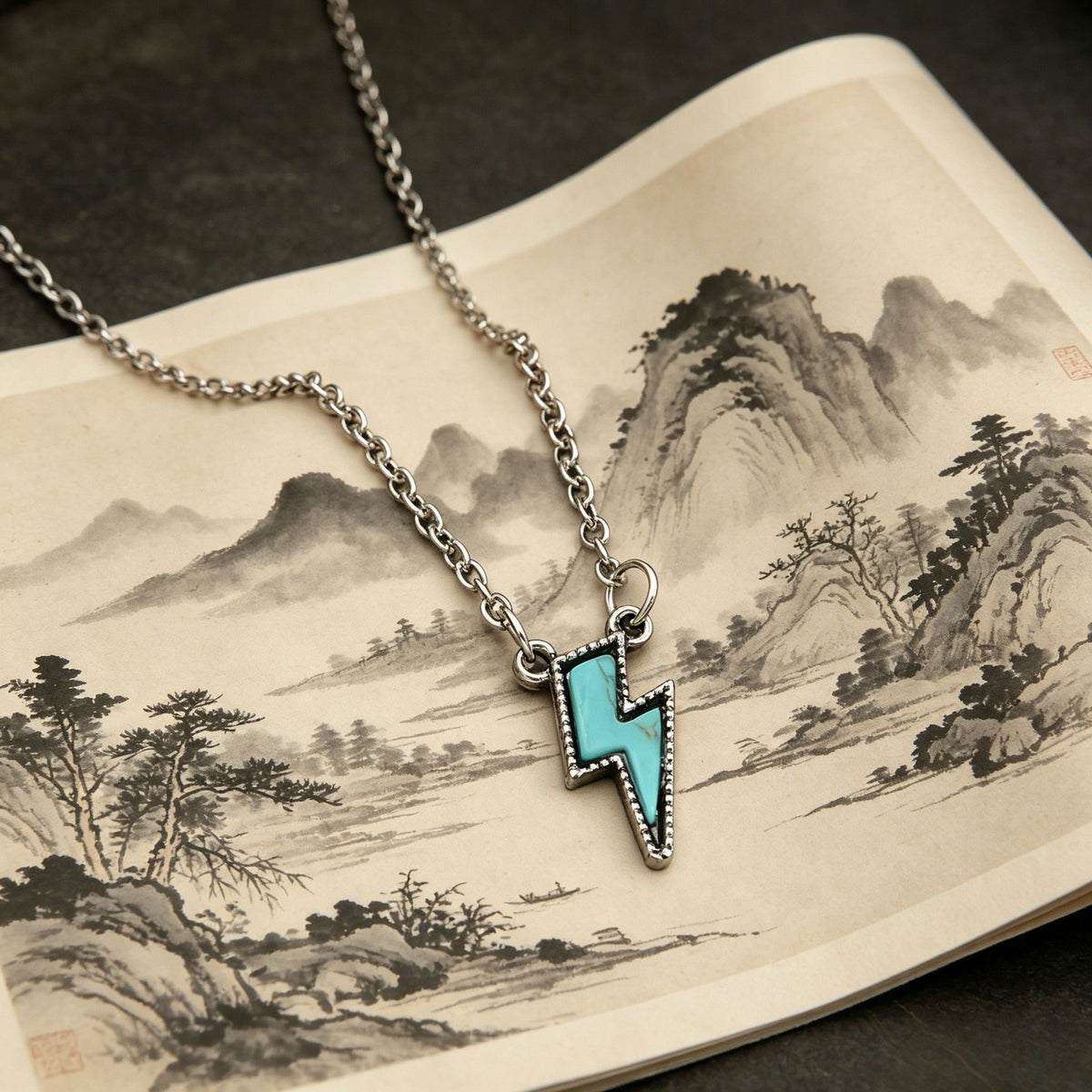 Retro Lightning-bolt-shaped Punk-style Pendant