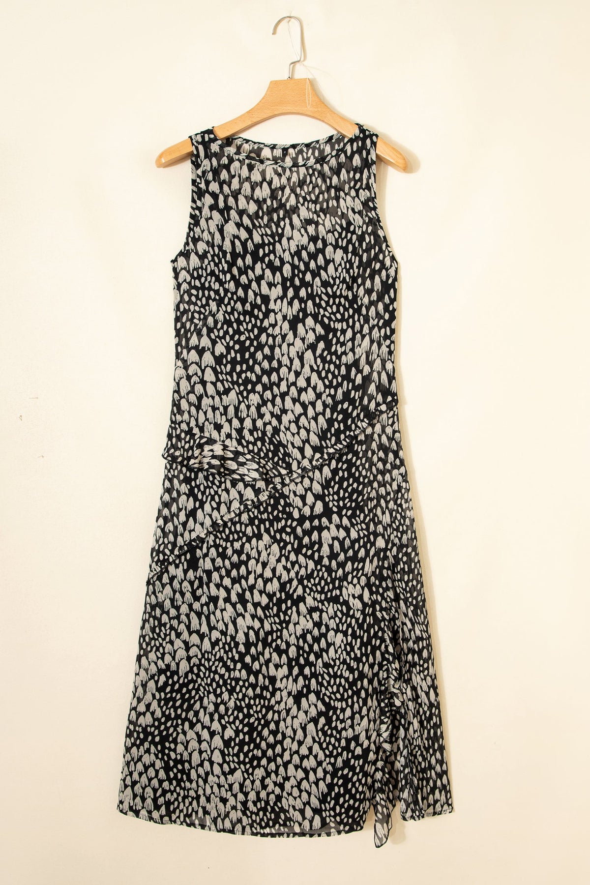 Abstract Dotted Sleeveless Maxi Dress