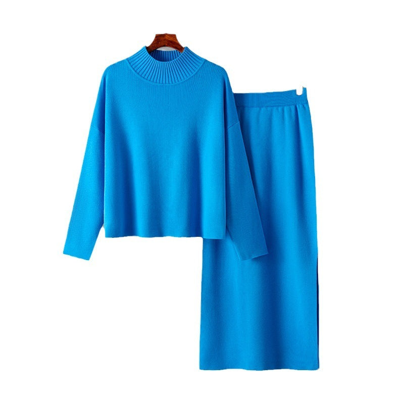 Women's Chic Two-Piece Cotton Sweater Set Long Sleeve Lounge Wear
