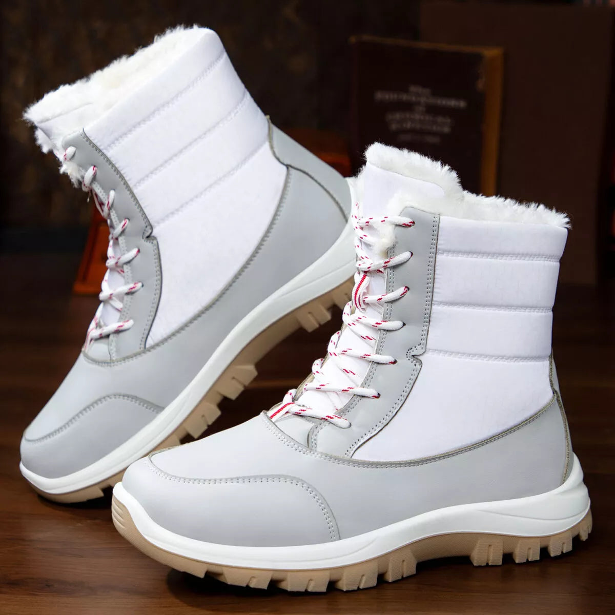 Winter Waterproof Snow Boots with Warm Fur Lining