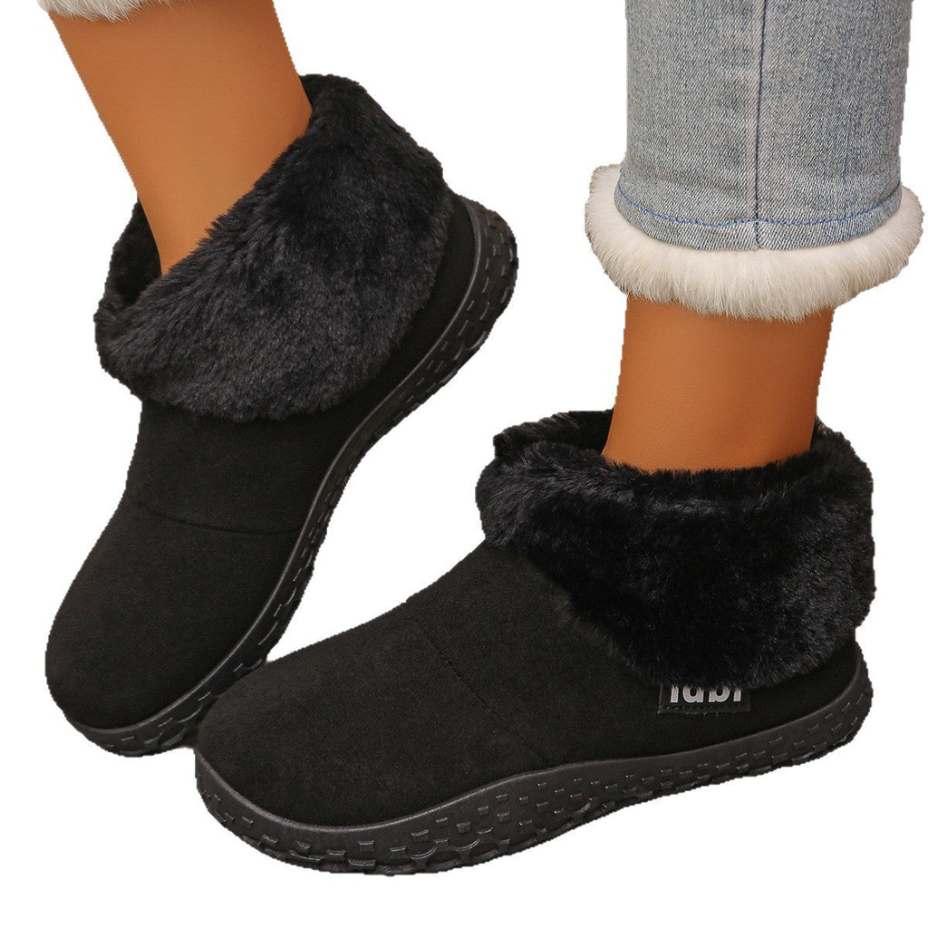 Women's Faux-Fur-Lined Slip-On Slipper Boots
