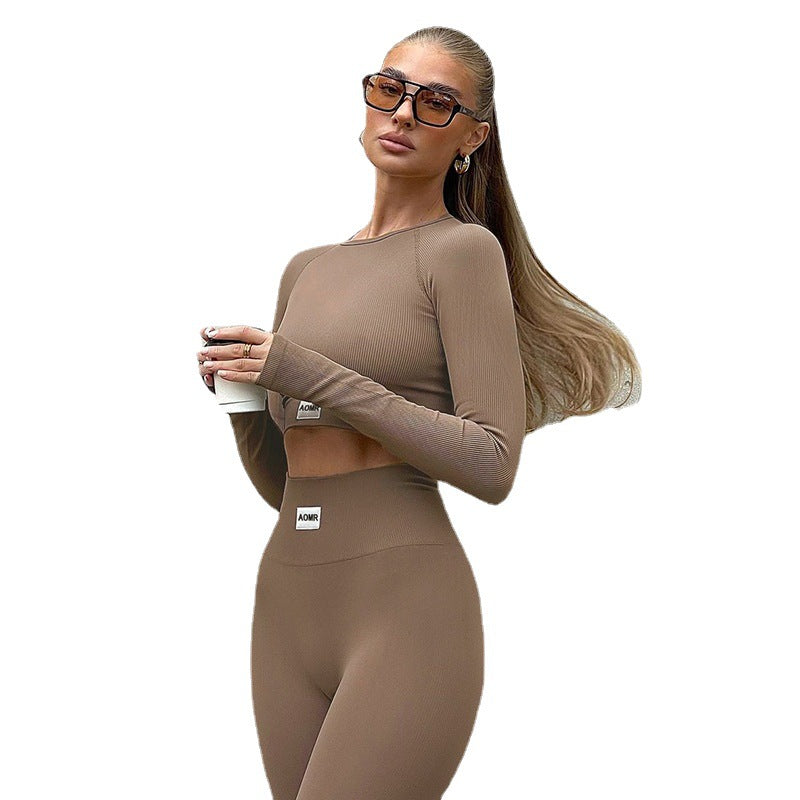 S26651 Women's Casual Color-Blocking Yoga Outfit