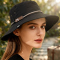 Leather Brim Letter Pattern Fisherman Hat