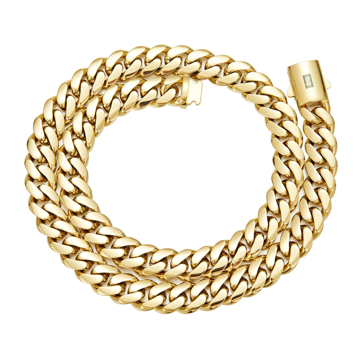 14K Vacuum-Plated Stainless Steel Mens Necklace