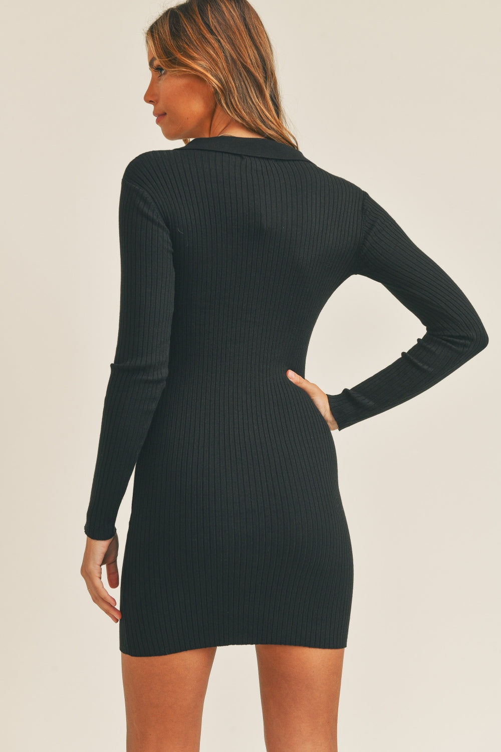 Versatile Ribbed Button-Up Mini Shirt Dress
