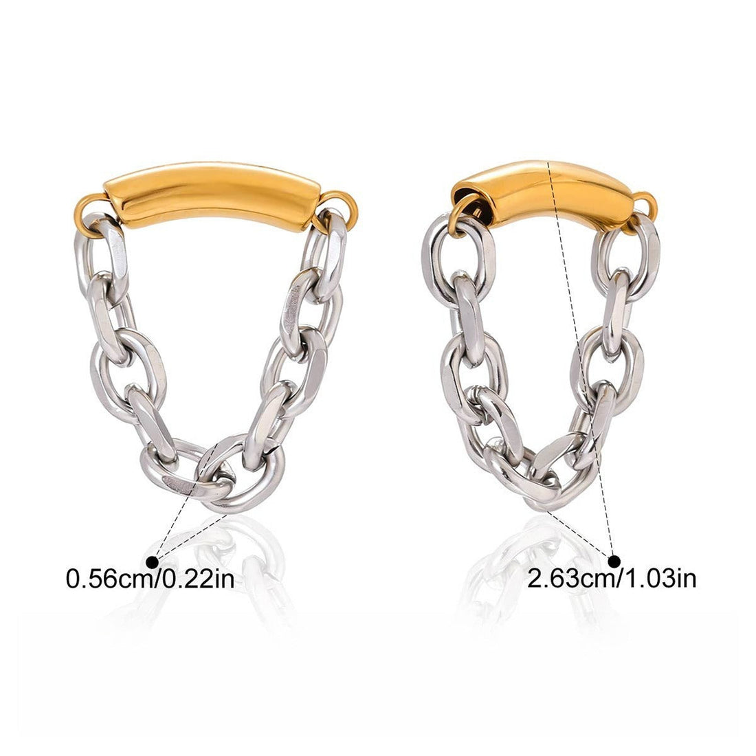 Two-Tone 18K Gold and S925 Silver Tassel Ear Cuff