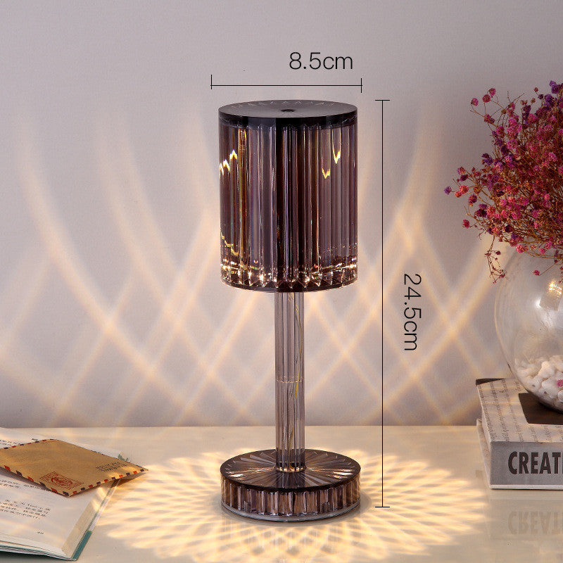 Crystal Diamond Table Lamp 3-Way Dimmable Touch Bedside Light