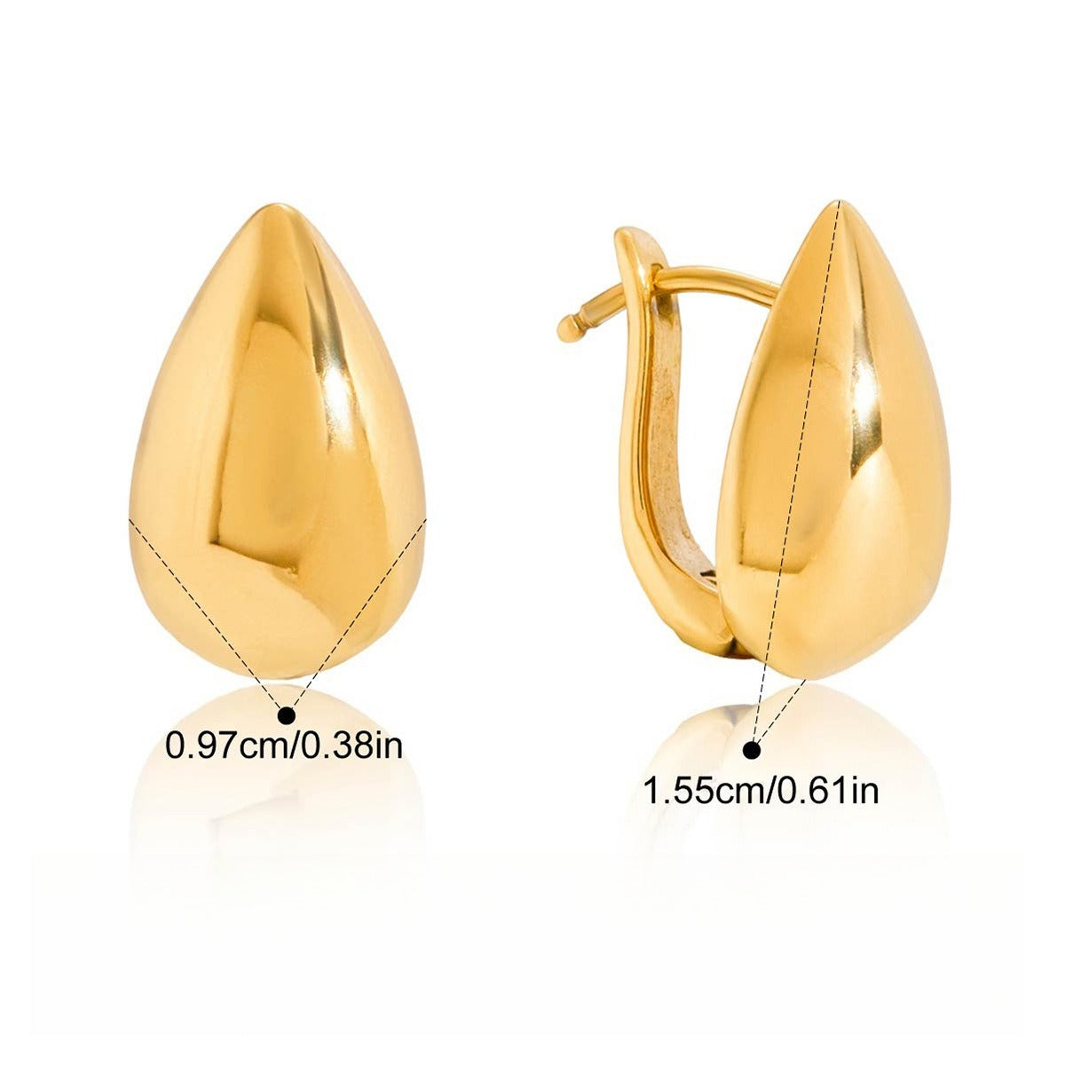 18K Gold Teardrop Earrings - Minimalist Statement Jewelry