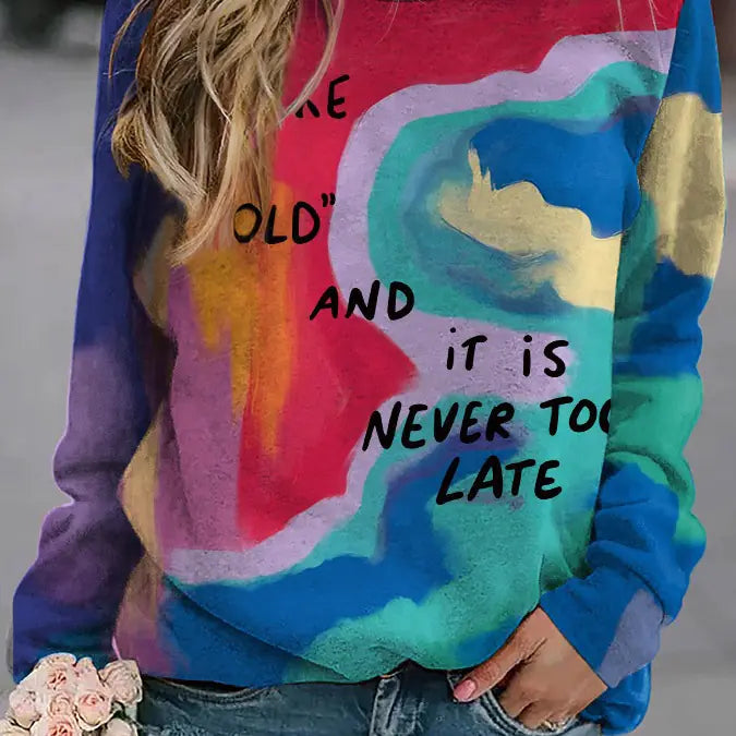 Irregular Gradient Loose Sweater for Women