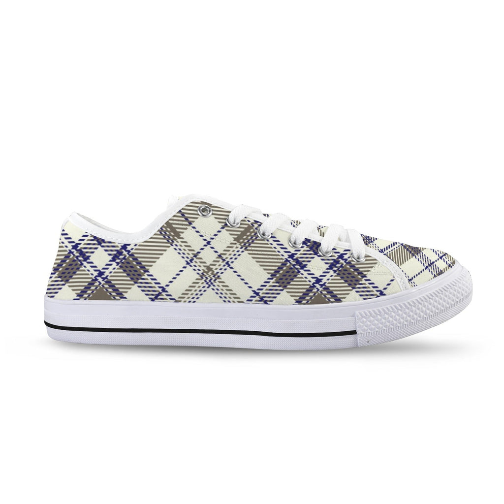 Women's Collegiate Plaid Canvas Low Top Sneakers - Image 6