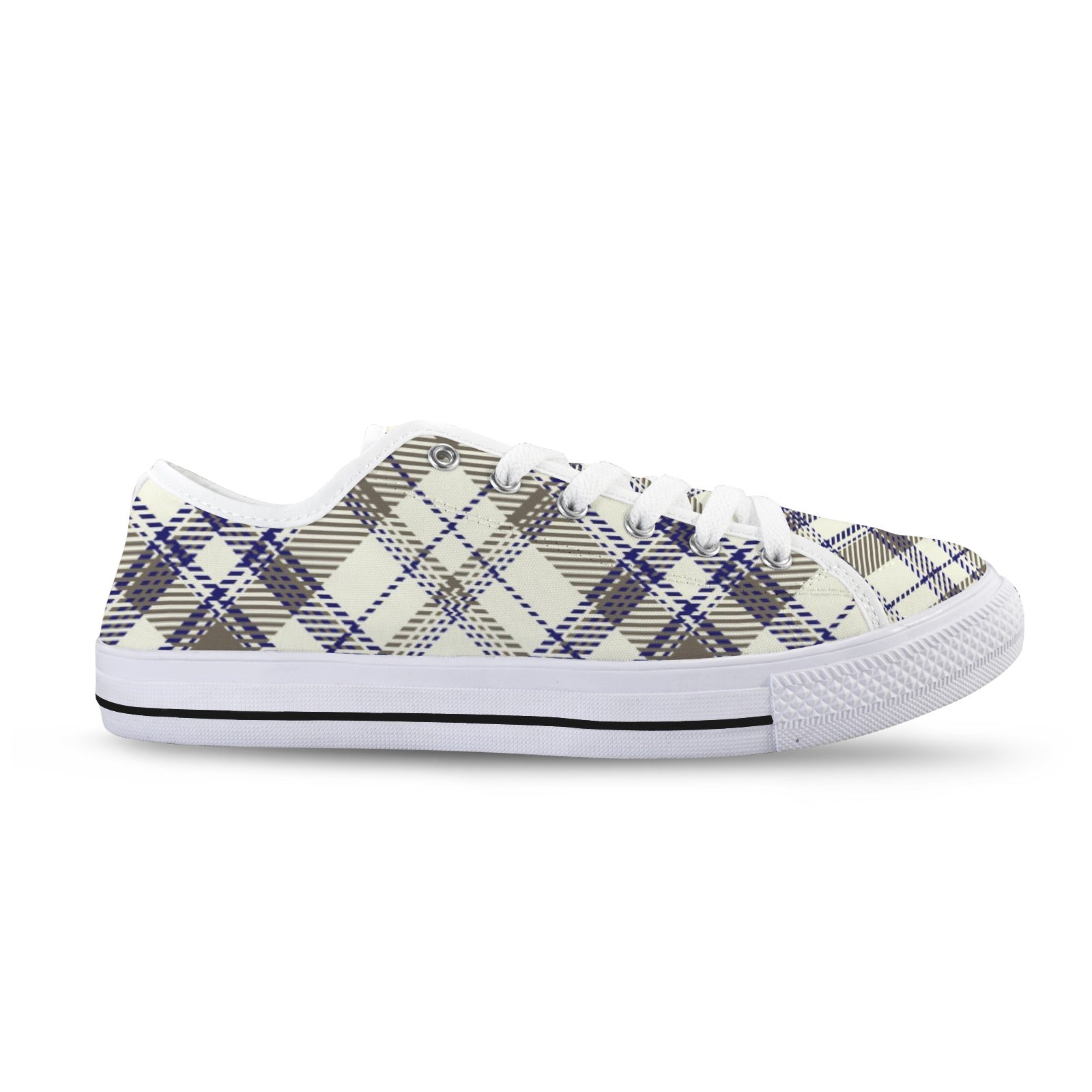 Women's Collegiate Plaid Canvas Low Top Sneakers - Image 6