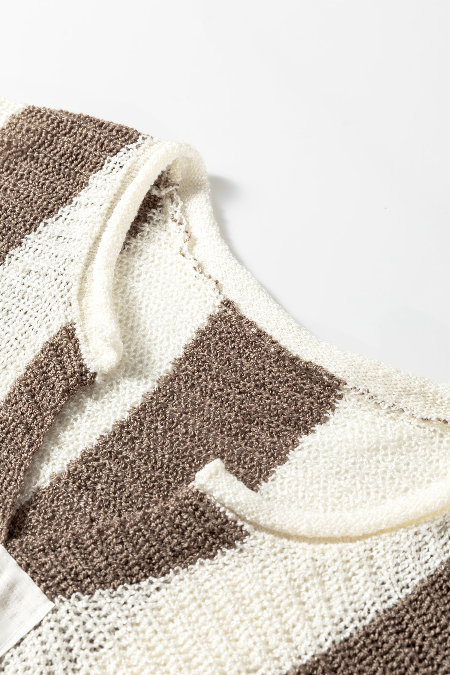 Colorblock Stripe V-Neck Bracelet Sleeve Sweater - Red and White