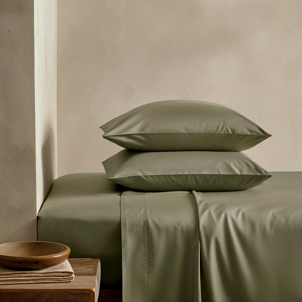 Australian Cotton Sateen Sheet Set in Solid and Stripe - Image 18