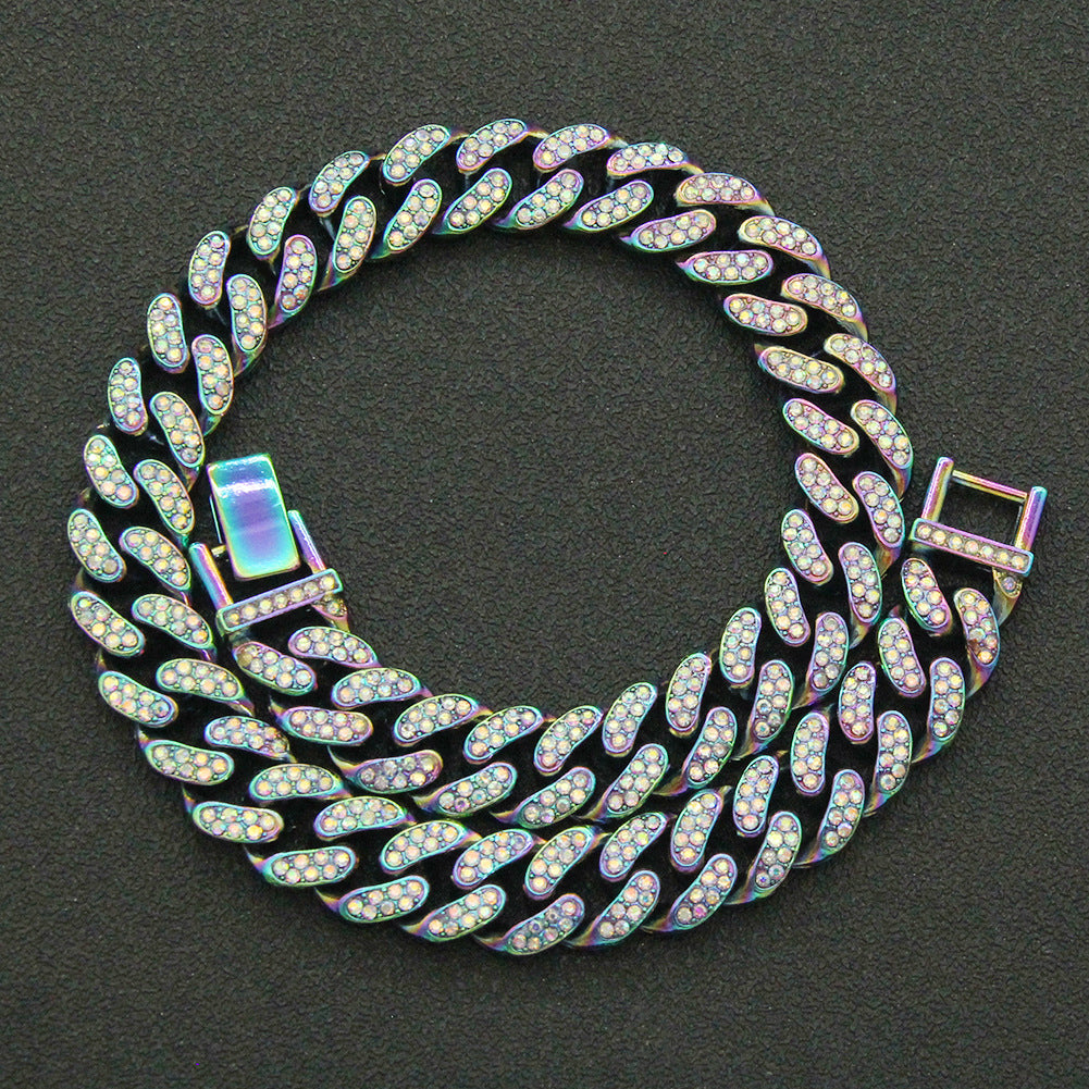 Iced Out Cuban Chain Necklace - Heavyweight Geometric Street Style