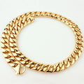 Mens Titanium Steel Stainless Steel Gold-Colored Necklace