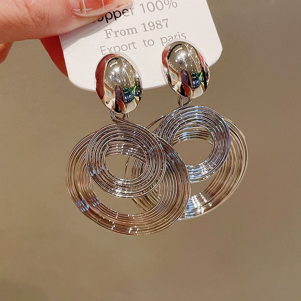 Bold Gold Statement Hoop Earrings - Modern Minimalist Round Hoops