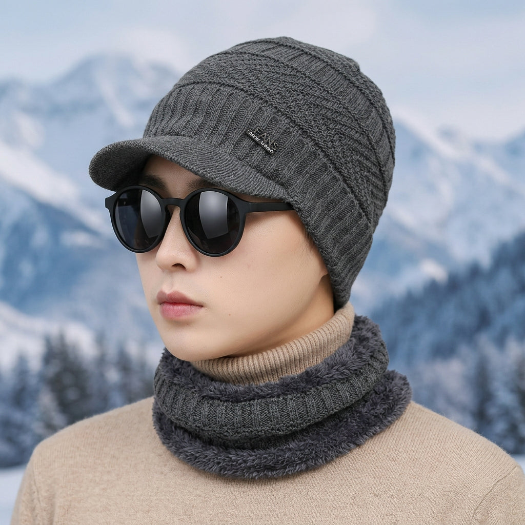 Fleece-Lined Thickened Winter Knit Beanie – Warm Dome Cap