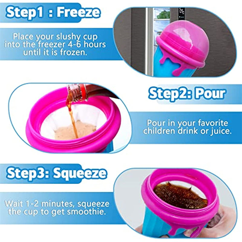 500ml Quick-Frozen Slushy Maker Cup - DIY Smoothie Squeeze Bottle