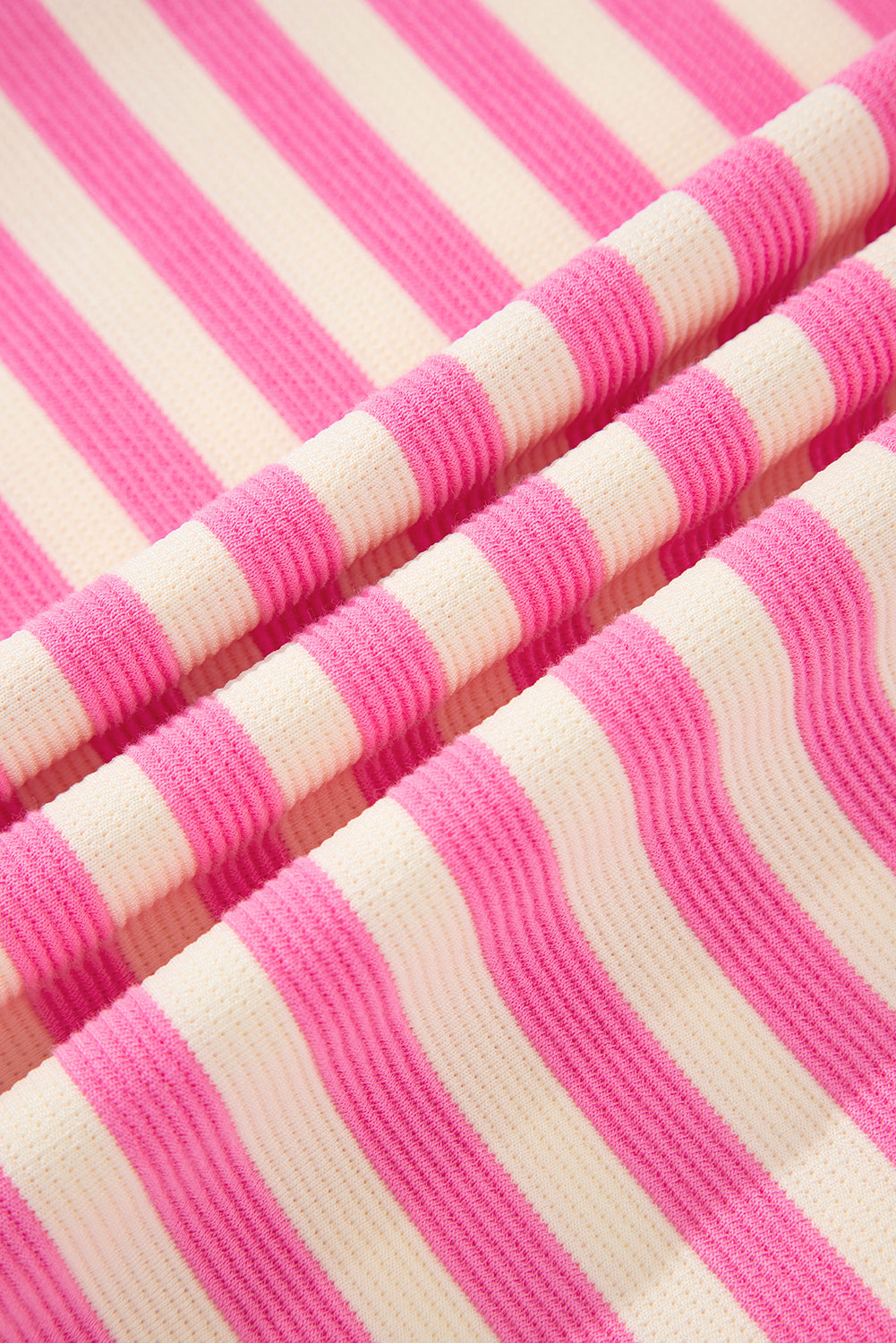 Pink and White Striped Quarter-Zip Sleeveless Top and Skort Set - Image 7