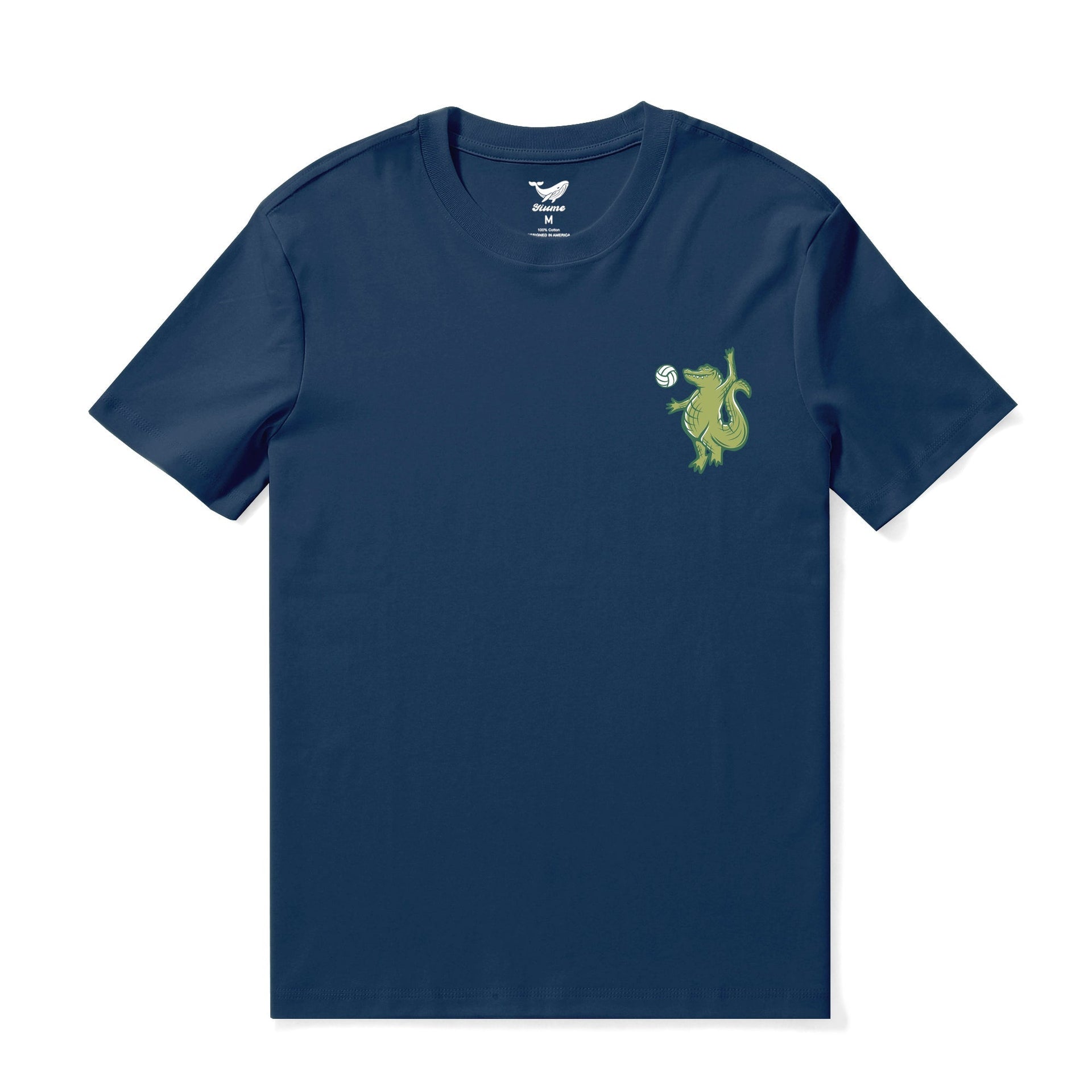 Backyard Beach Party Graphic Crew Neck T-Shirt in Navy Blue