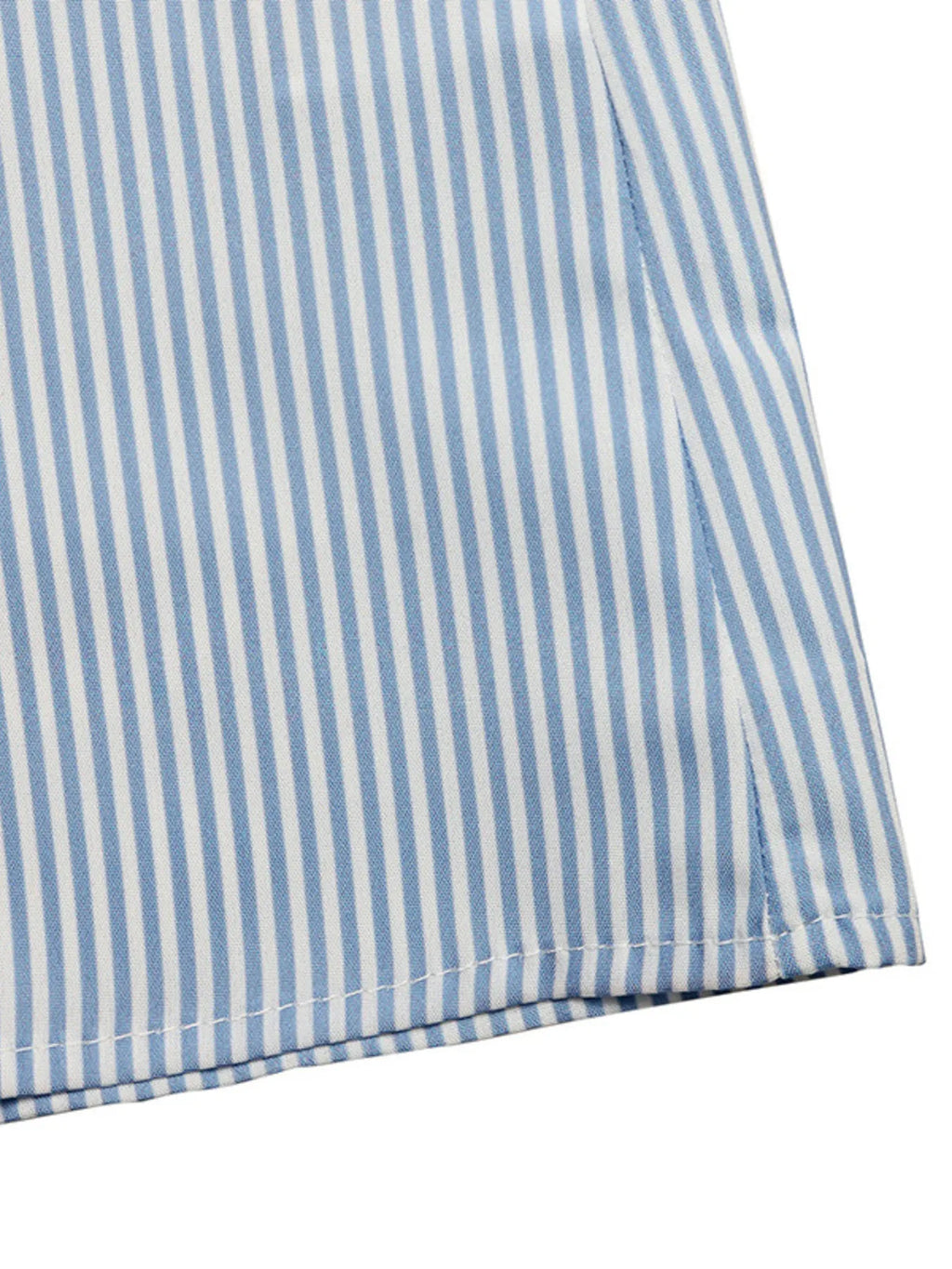 Floral Striped V-Neck Short Sleeve Shirt