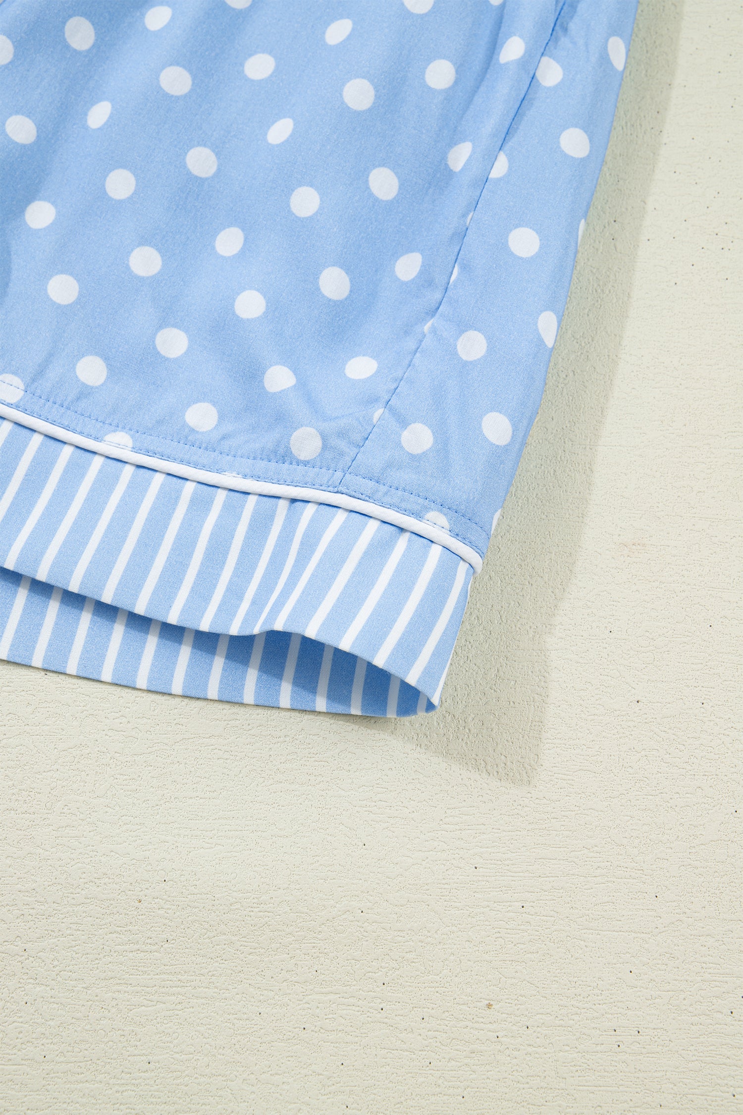 Ila Soft Short Pajama Set: Light Blue Polka Dot Cotton Loungewear