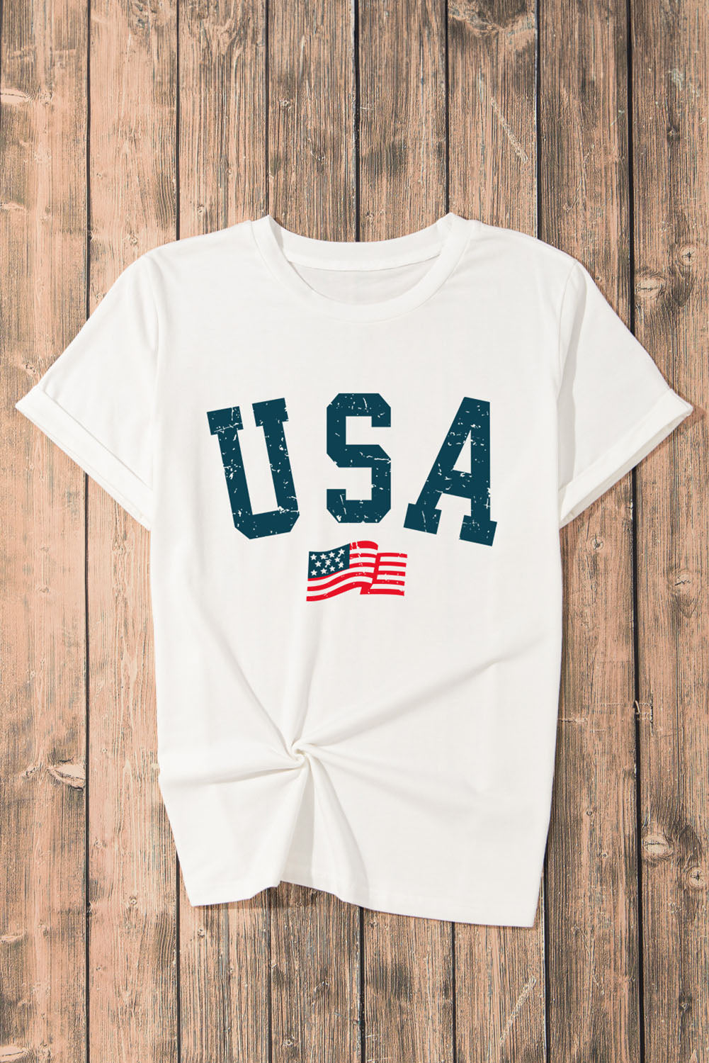 Women's USA Graphic Print Round Neck Short Sleeve T-Shirt - Image 5
