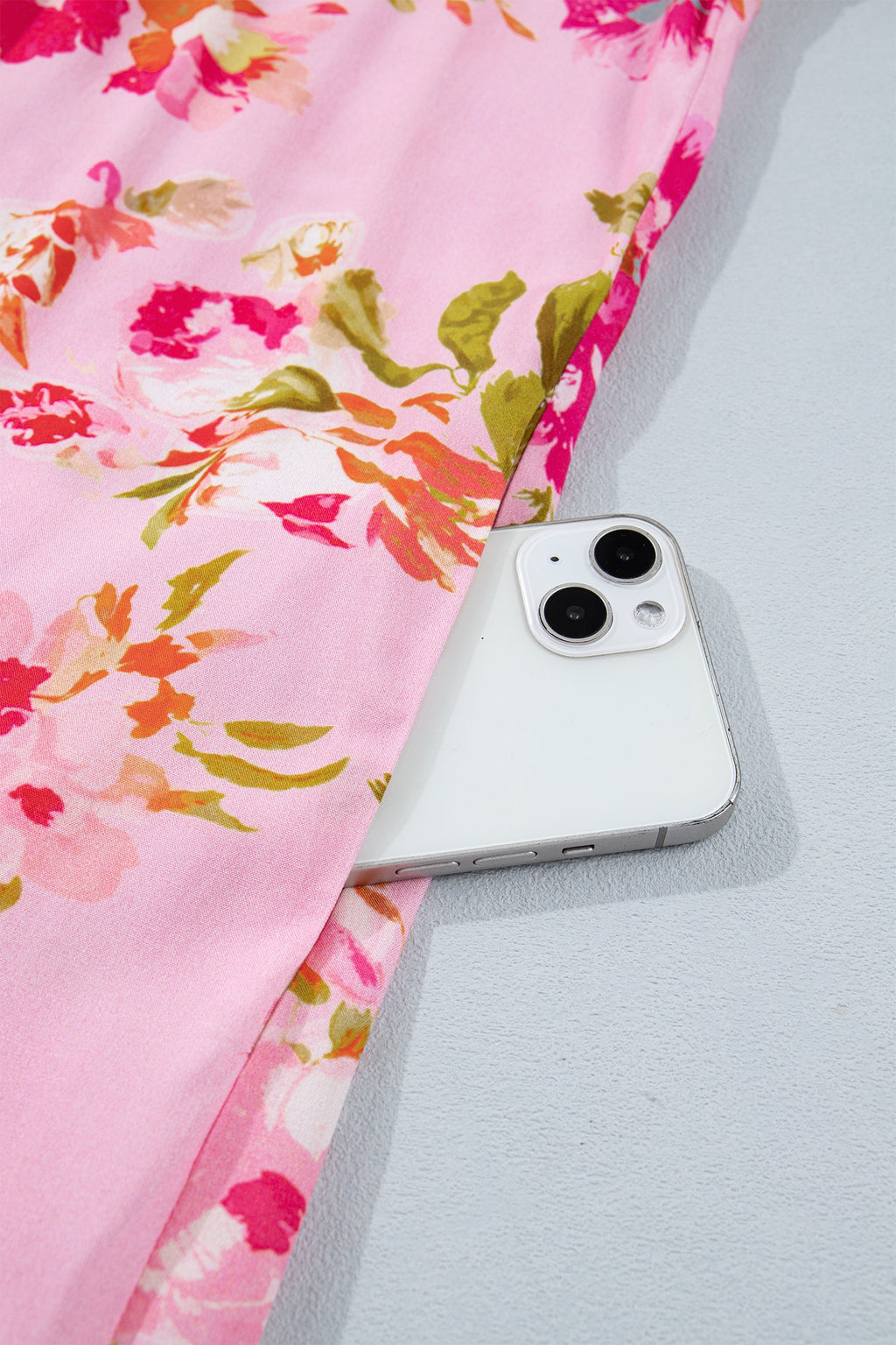 Rowan Half Sleeve Mini Dress in Pink Floral Resort Shift Style