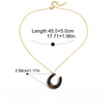 18K Gold Horseshoe Pendant Necklace with Tiger's Eye and Malachite